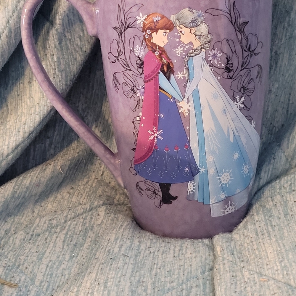 Disney Frozen Lavender Mug with Anna and Elsa